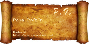 Popa Iván névjegykártya